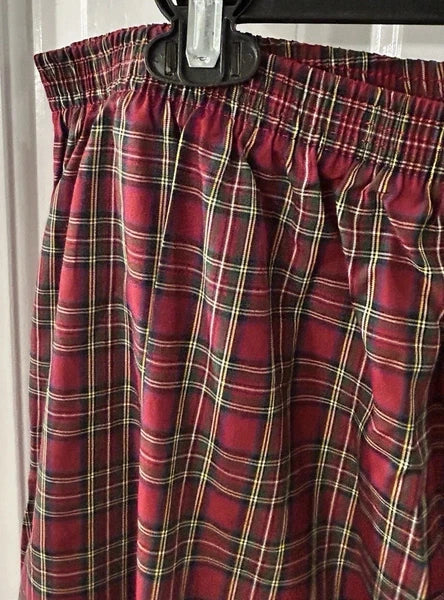 Hanes Men's Size XL Woven Cotton Blend Red Plaid Pajama Set NEW