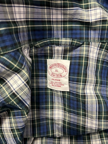 Brooks Brothers Men’s XL Plaid Cotton Pajamas Set