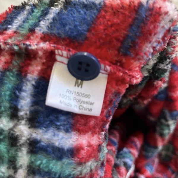 Alexander Del Rossa Pajamas Medium Men's  Plaid Red Unisex Fleece 2-piece