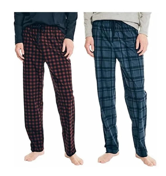 Nautica Pants Set Soft Fleece Pajama Lounge Sleepwear  XL / Xlarge Red & Blue