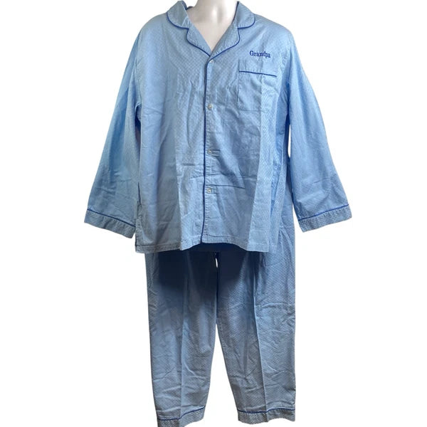 Pajamagram Men’s Blue Grandpa Pajama Set Size XL Sleepwear Father’s Day Cozy