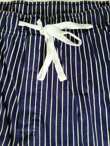 Pajamagram Pajamas Mens XL Blue Striped Sneezy Sleep Set Stretch Cotton New