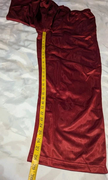 JOHN BLAIR Men's Large 2 Pc Pajama Set Sleepwear Burgundy SATIN Pants Button Top
