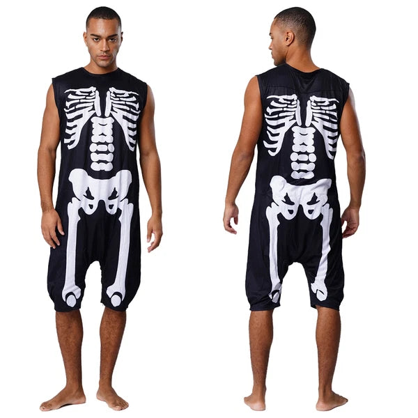 Men's Loose Romper Pajamas Jumpsuit Sleepwear Zipper Crotch One Piece Bodysuit