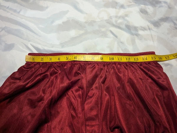 JOHN BLAIR Men's Large 2 Pc Pajama Set Sleepwear Burgundy SATIN Pants Button Top