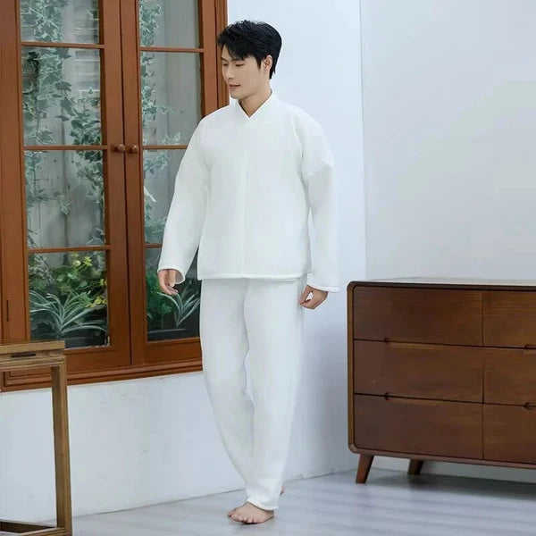 Hanfu Unisex Men Women White Tops Pants Underwear Costume Cosplay Innerwear