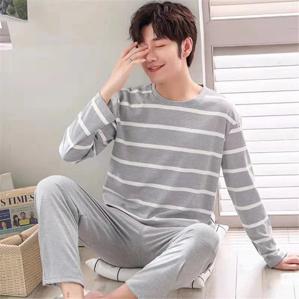 New Men's Pyjamas Set Pyjama Loungewear Nightwear Top Long Sleeve Activewear*~