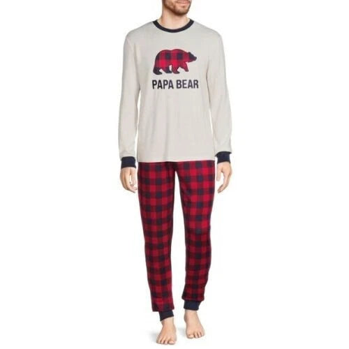 Dearfoams Men's Papa Bear Family 2-Piece Pajama Set Size Medium NEW