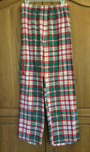 Jammies Families Mens Size L Pajama Set Red Green Plaid Flannel Pants Knit Top
