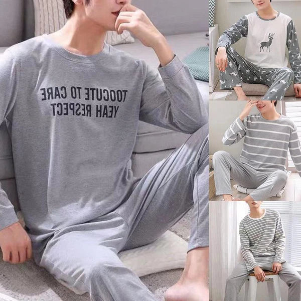 New Men's Pyjamas Set Pyjama Loungewear Nightwear Top Long Sleeve Activewear*~
