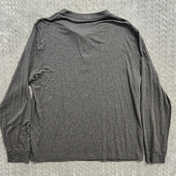 Eberjey Henry Mens Gray Modal Blend Lounge Pajama Set Henley Long Sleeve Medium