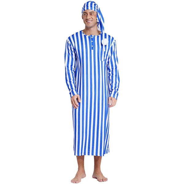 Mens Nightwear Sleeping Pajamas Halloween Nightgowns Arab With Hat Outfits Up