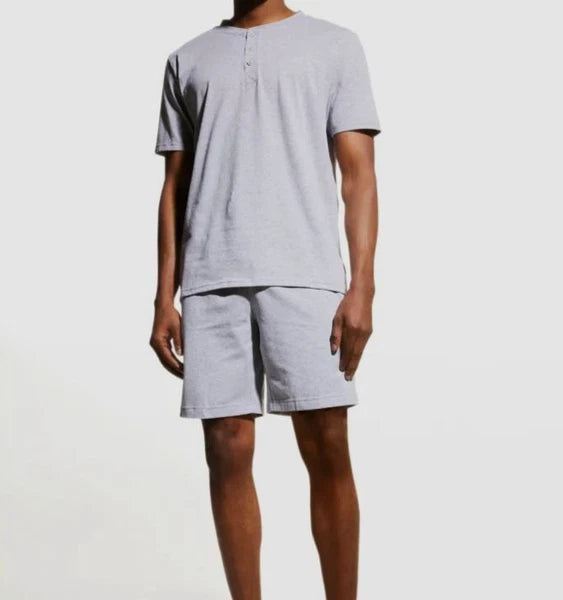 $98 Bedhead Men Grey Henley Cotton Stretch Relaxed Sleepwear Pajama Set Size XXL