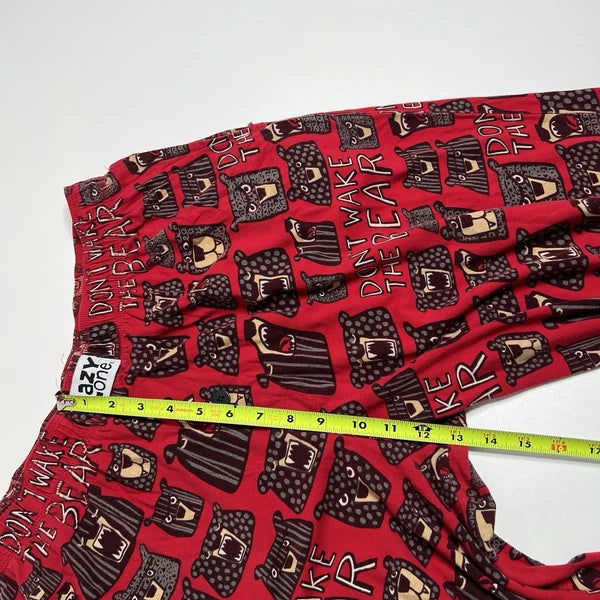 Lazy One Don’t Wake The Bear Mens Pajama Set, Pants and Shirt - Size L