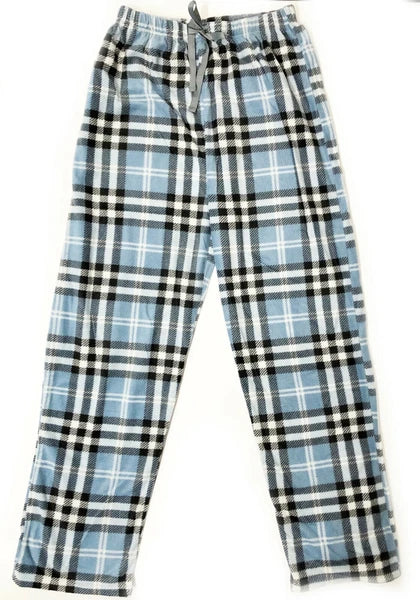 Men's Long Sleeve Pajama Lounge Set Comfortable PJ's Soft Fleece Plaid Sleepwear
