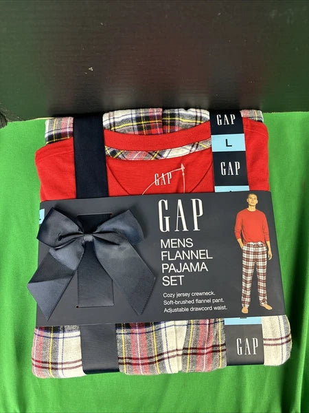 Gap Men's Flannel Pajama Set Size Large Cherry Plaid