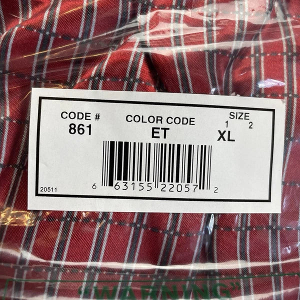 Haband Satin Pajama Set Men’s XL New In Package Red Plaid