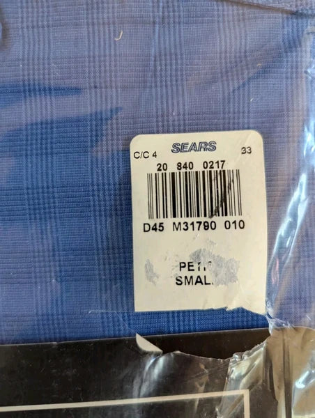 Lot 2: VINTAGE Pajama Set Mens S Long Sleeve BLUE Plaid Tartan Sears Protocol