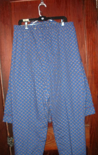 Manhattan Blue Foulard Print Pajamas Pajama Set XL