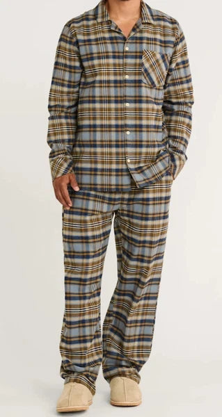 NWT Pendleton BLUE/NAVY/BROWN PLAID 100% SOFT Cotton FLANNEL Pajama Set Men's M