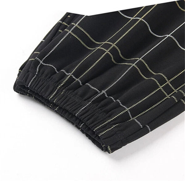 Men's t Pajamas Sets Men Plaid Pants Pure Cotton Male Sleepwear 4XL Nightwear
