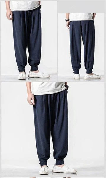 Cotten Tai Chi Pants Wu Shu Pants Martial Art Kung Fu wing chun Pants black blue