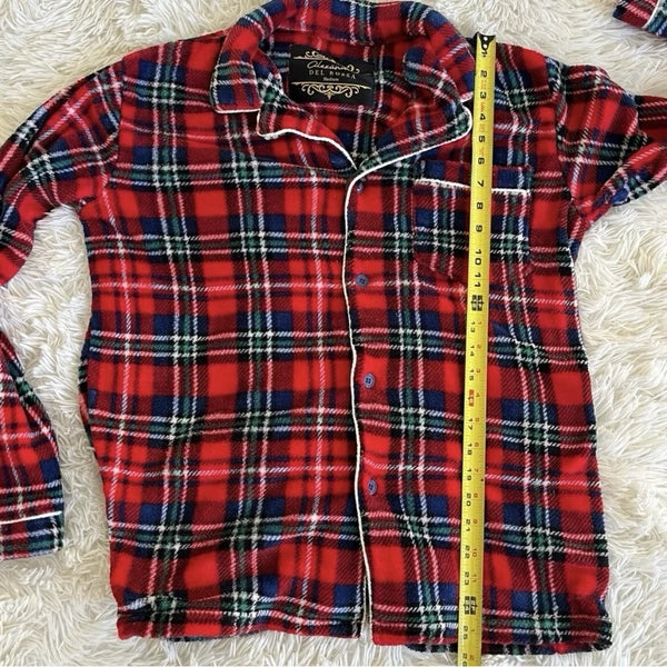 Alexander Del Rossa Pajamas Medium Men's  Plaid Red Unisex Fleece 2-piece