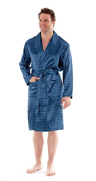 Men's Luxury Silky Satin Printed Pyjama Sets  Kimono Gown Size M up to 2XL Gift