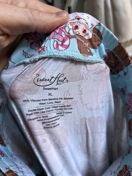 NEW NWT $55 SWEETHART "Cowboy Santa" men's Christmas pajamas pajama set XL