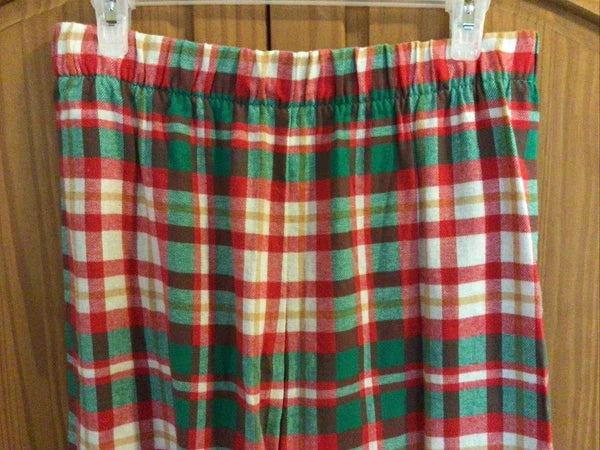 Jammies Families Mens Size L Pajama Set Red Green Plaid Flannel Pants Knit Top