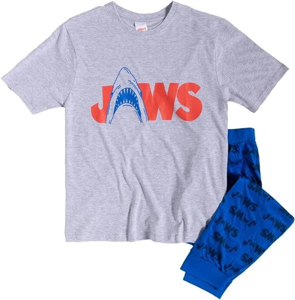 Mens JAWS Pyjamas Pjs PJ Size S M L XL Nightwear Pajama Gift Movie Classic