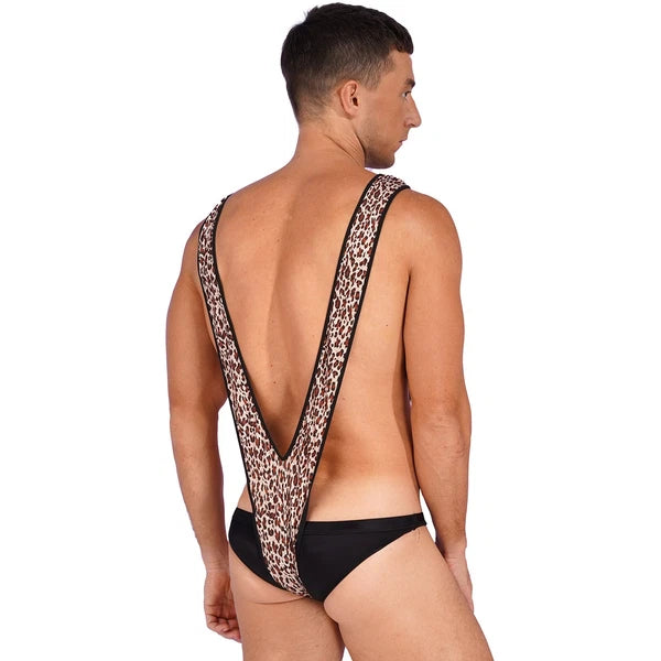 Men's Loose Romper Pajamas Jumpsuit Sleepwear Zipper Crotch One Piece Bodysuit