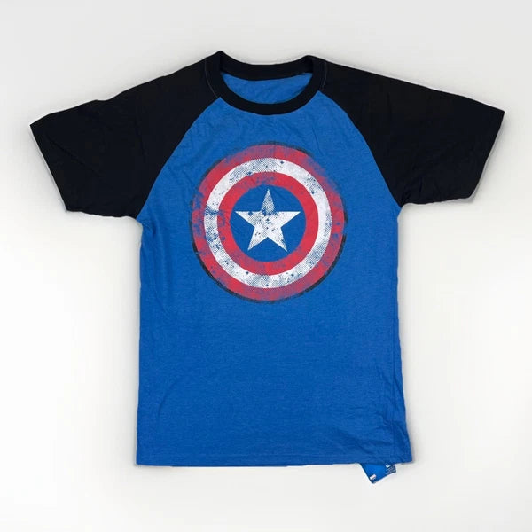 MARVEL Men’s Captain America Size Small S Pajama Set (black pants included)