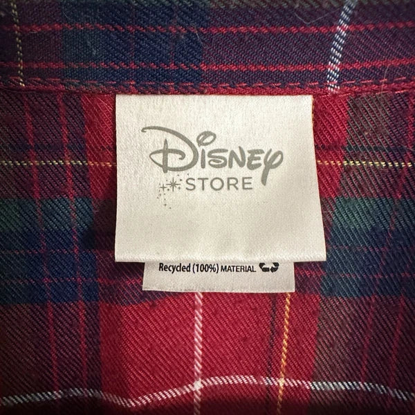 Disney Store Mickey Mouse Pajama Set Men’s Large Plaid Light Flannel Christmas