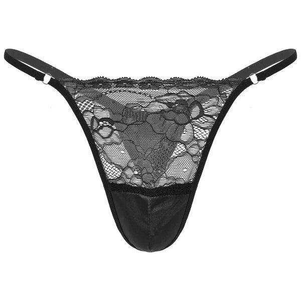Man Nightwear See Through Set Gay Crossdress Transparent Lingerie Silky Satin