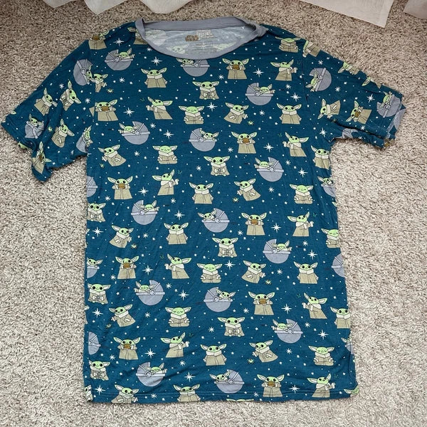 Little Sleepies Mens Adult Medium Grogu Star Wars Pajama Set Preowned