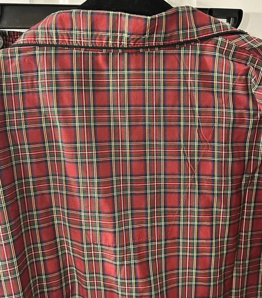 Hanes Men's Size XL Woven Cotton Blend Red Plaid Pajama Set NEW