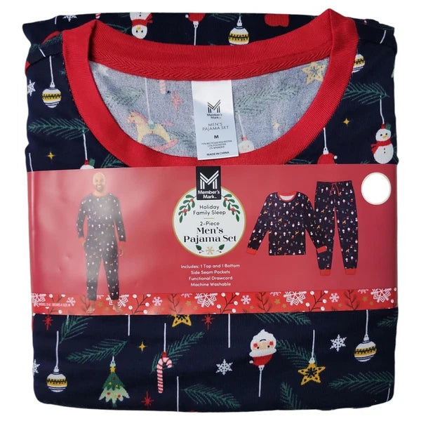 NWT Member's Mark Family Sleep Men's 2-Piece Pajama Set Navy XL