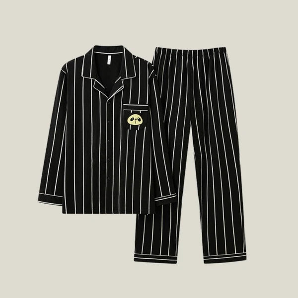 Fashion New Men's Striped Sleepwear Antibacterial Comfortable Fashion Pajama Set