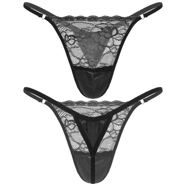 Man Nightwear See Through Set Gay Crossdress Transparent Lingerie Silky Satin