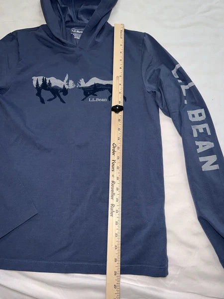 L.L. Bean Pajama Set Men Size S Blue Wicked Soft Knit Long-Sleeve Hoodie & Pants