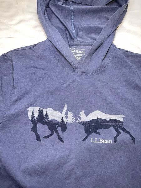 L.L. Bean Pajama Set Men Size S Blue Wicked Soft Knit Long-Sleeve Hoodie & Pants