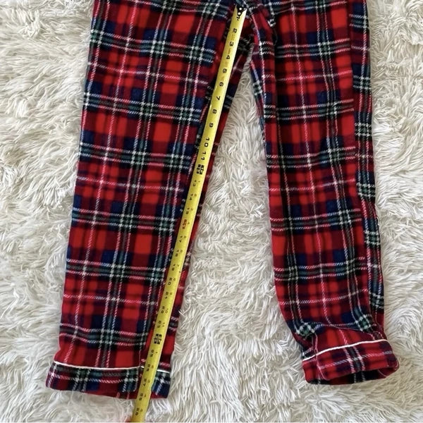 Alexander Del Rossa Pajamas Medium Men's  Plaid Red Unisex Fleece 2-piece