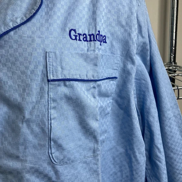 Pajamagram Men’s Blue Grandpa Pajama Set Size XL Sleepwear Father’s Day Cozy