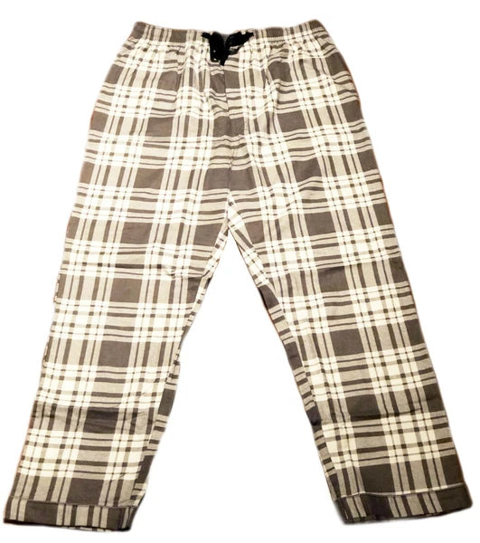 Men's Long Sleeve Pajama Lounge Set Comfortable PJ's Soft Fleece Plaid Sleepwear