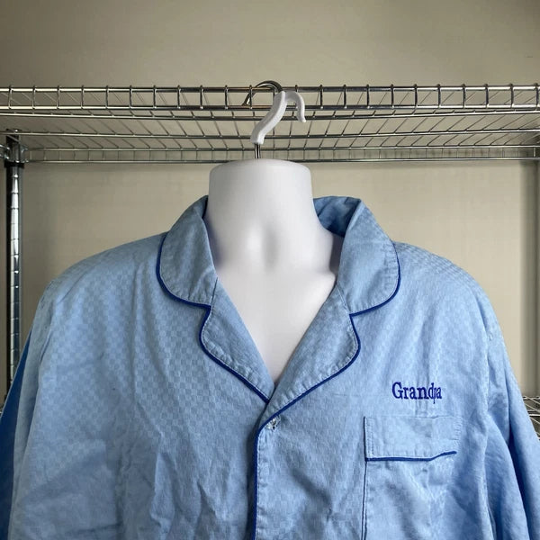 Pajamagram Men’s Blue Grandpa Pajama Set Size XL Sleepwear Father’s Day Cozy