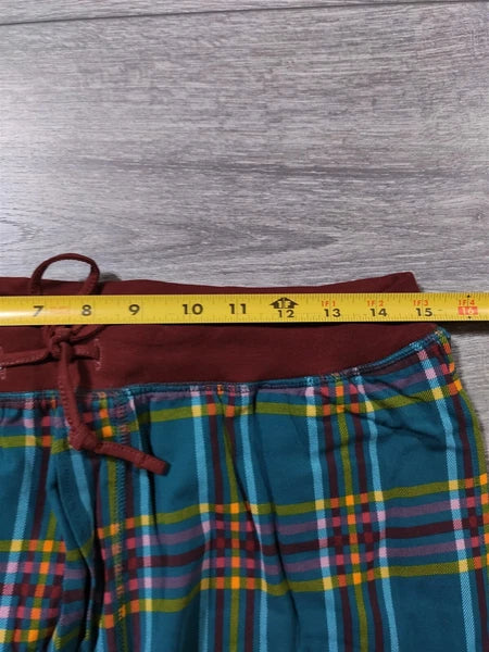 Lands End Pajama Set Adult Medium Red Plaid Lounge Pant PJs Shirt Gift Mens