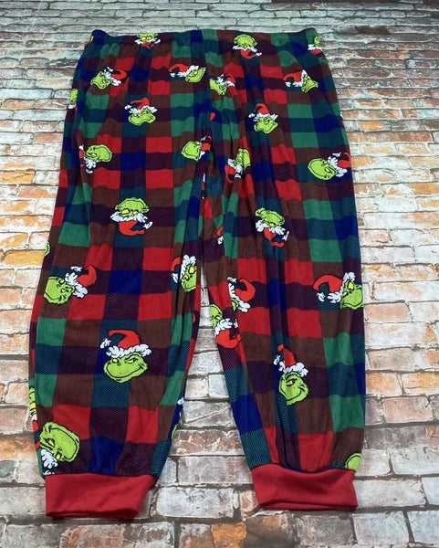 Grinch Christmas Pajamas Adult 2XLT Tall Plaid PJ Set Holiday Mens