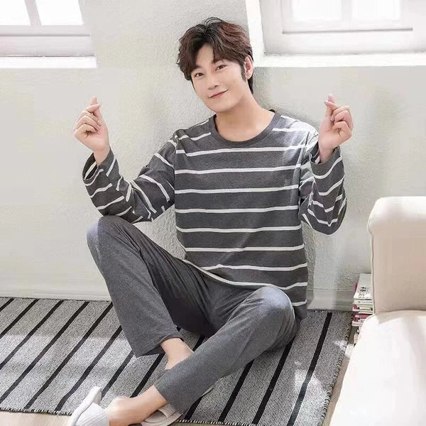 New Men's Pyjamas Set Pyjama Loungewear Nightwear Top Long Sleeve Activewear*~
