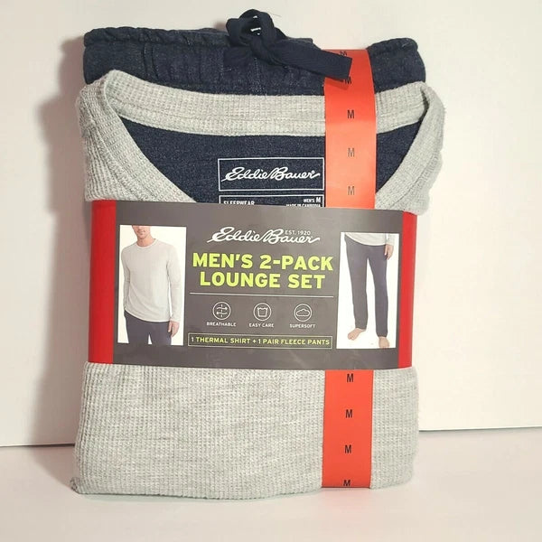 Eddie Bauer Men Thermal 2-Pack Lounge Pajama PJ Set New